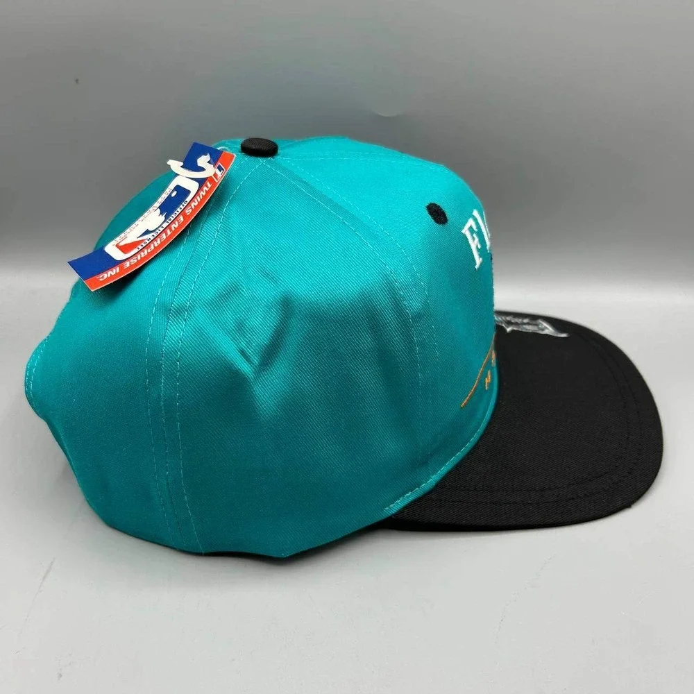 Vintage Florida Marlins Hat Men Blue Black Twins Enterprise Snap Back Cap New
